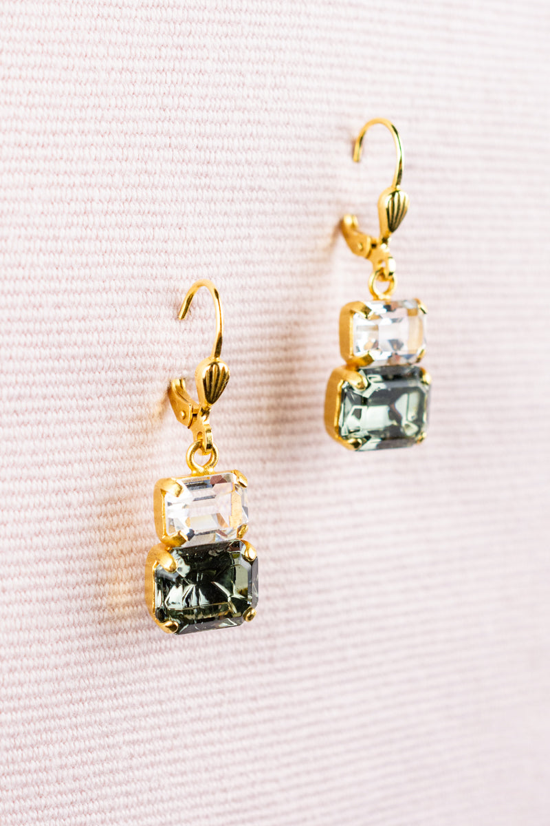 French Double Crystal Earrings