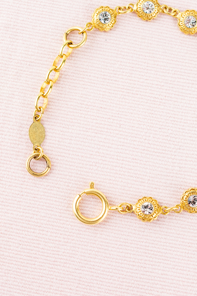 French Crystal Flower Bracelet