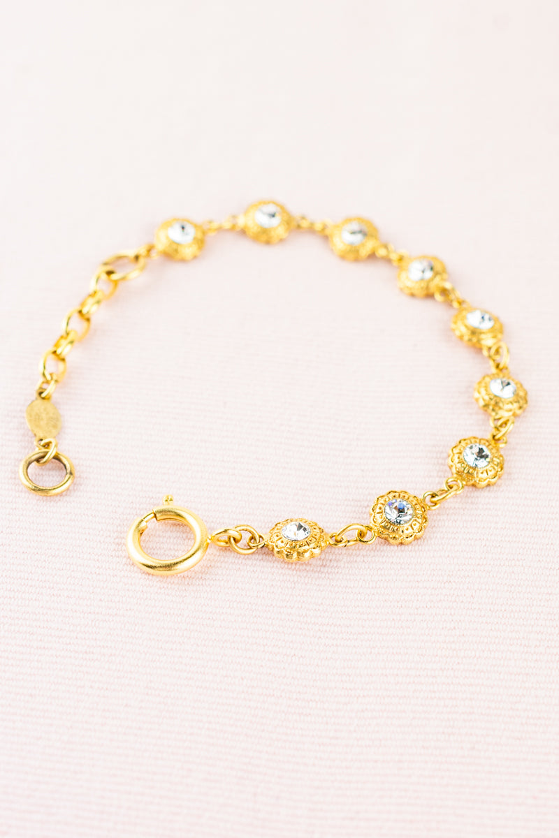 French Crystal Flower Bracelet