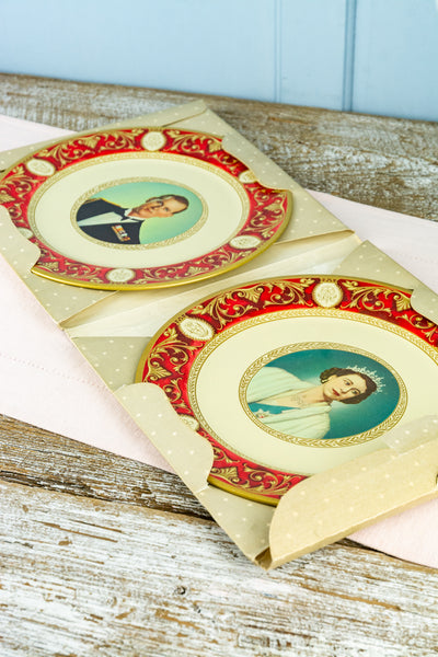Vintage Coronation 1953 Tin Plate Pair