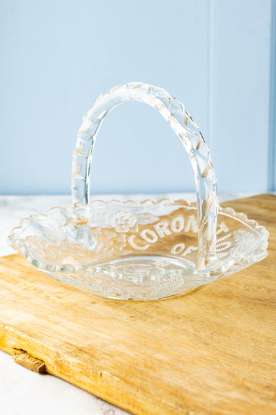 Vintage Coronation 1937 Glass Basket