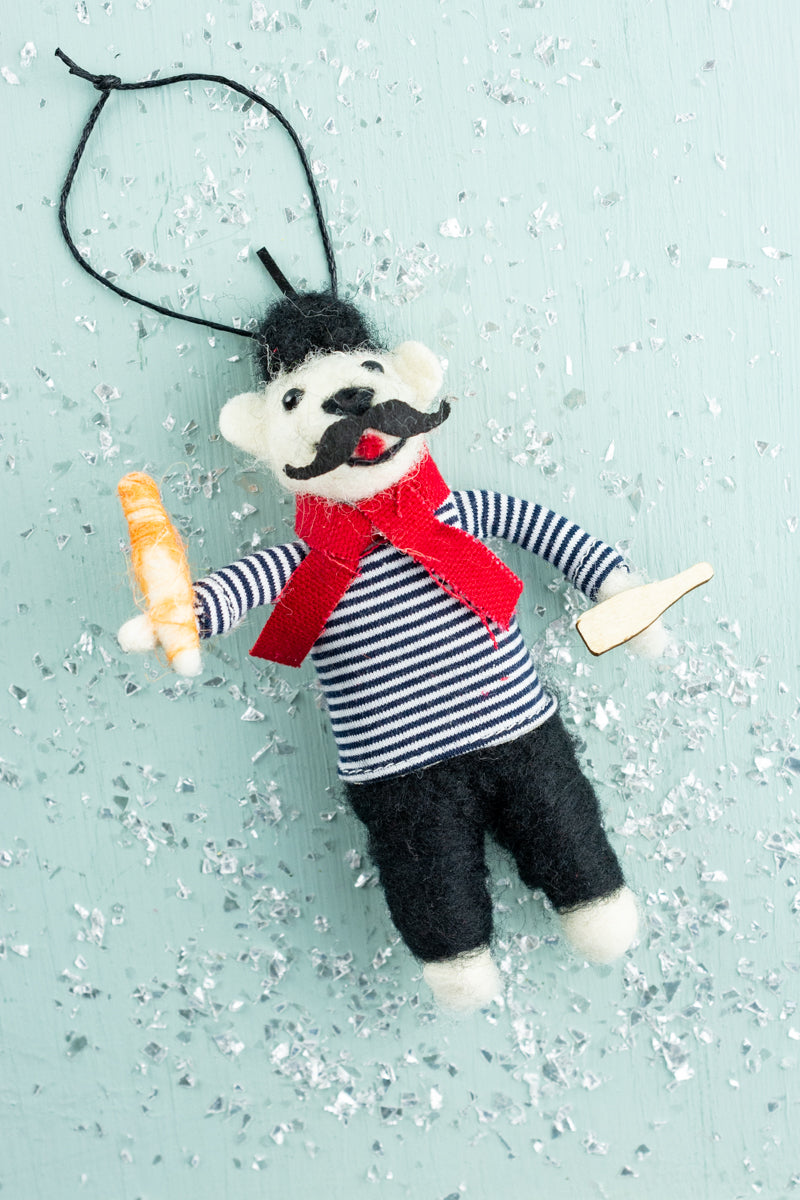 French Polar Bear Ornament