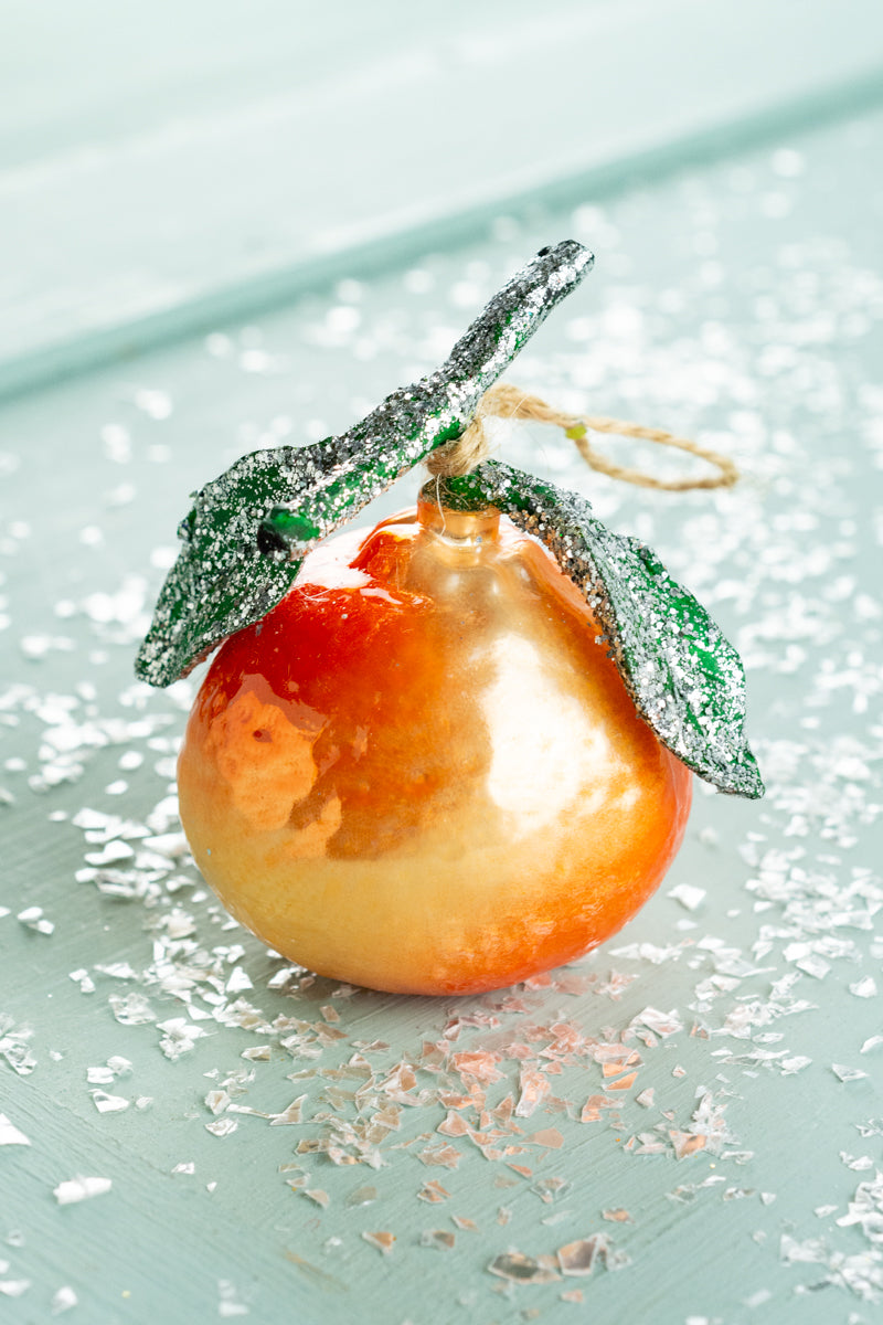 Glass Tangerine Ornament, image 1 of 1