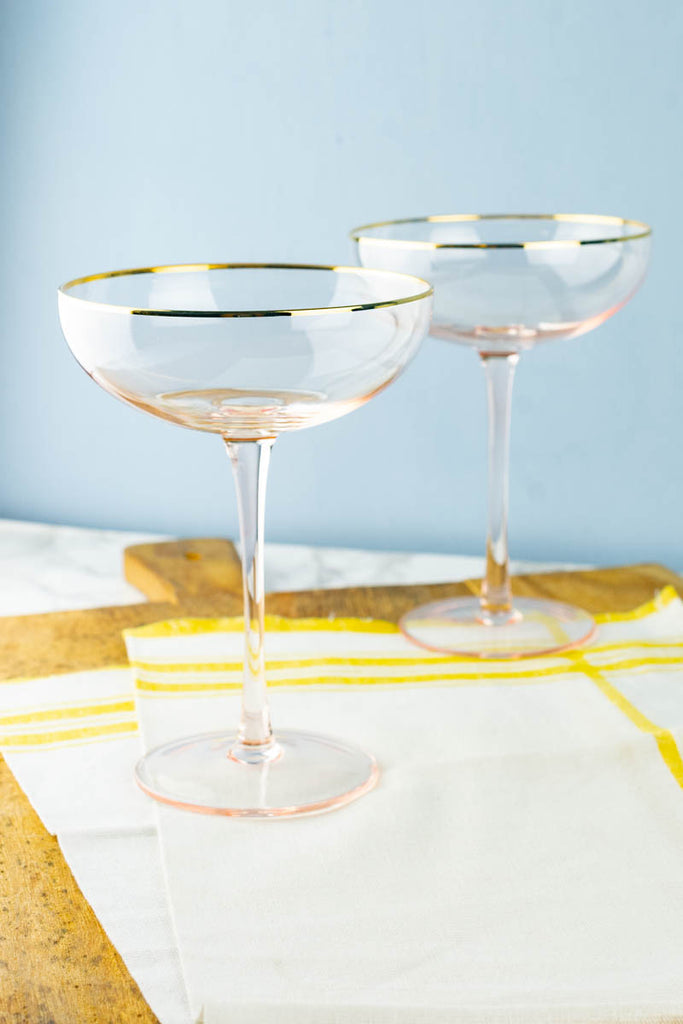 Set Of Six Ovals Art Deco Style Wine Glasses By The Vintage List