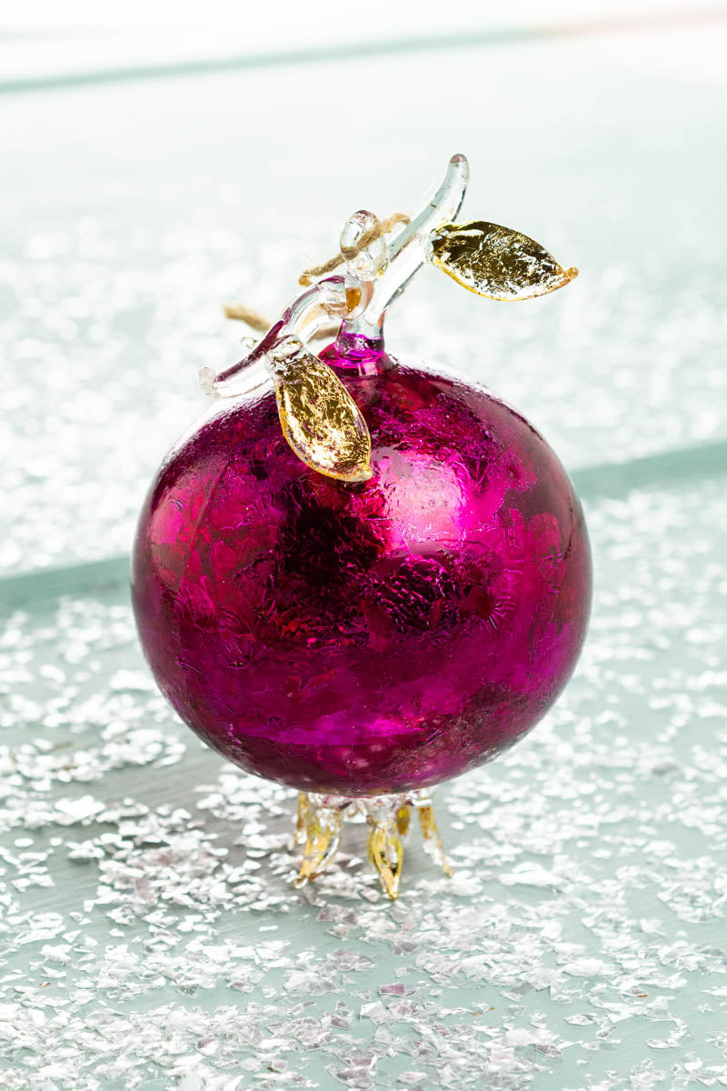 Glass Pomegranate Ornament, image 1 of 3