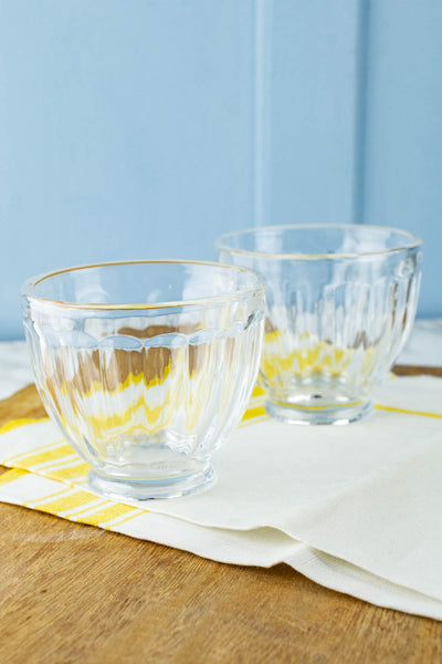 Pressed Glass Ice Cream Bowls - Set of 2