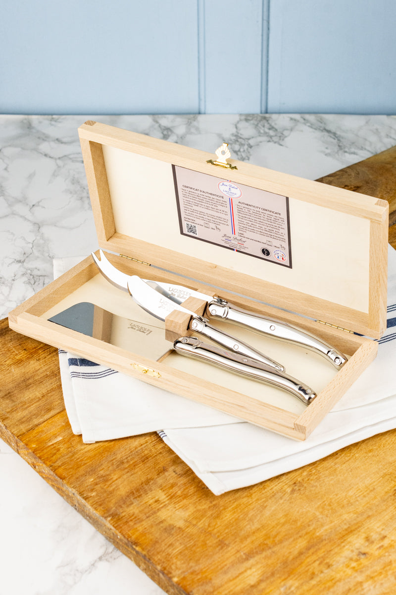 Laguiole 3-piece Stainless Steel Cheese Knife Set