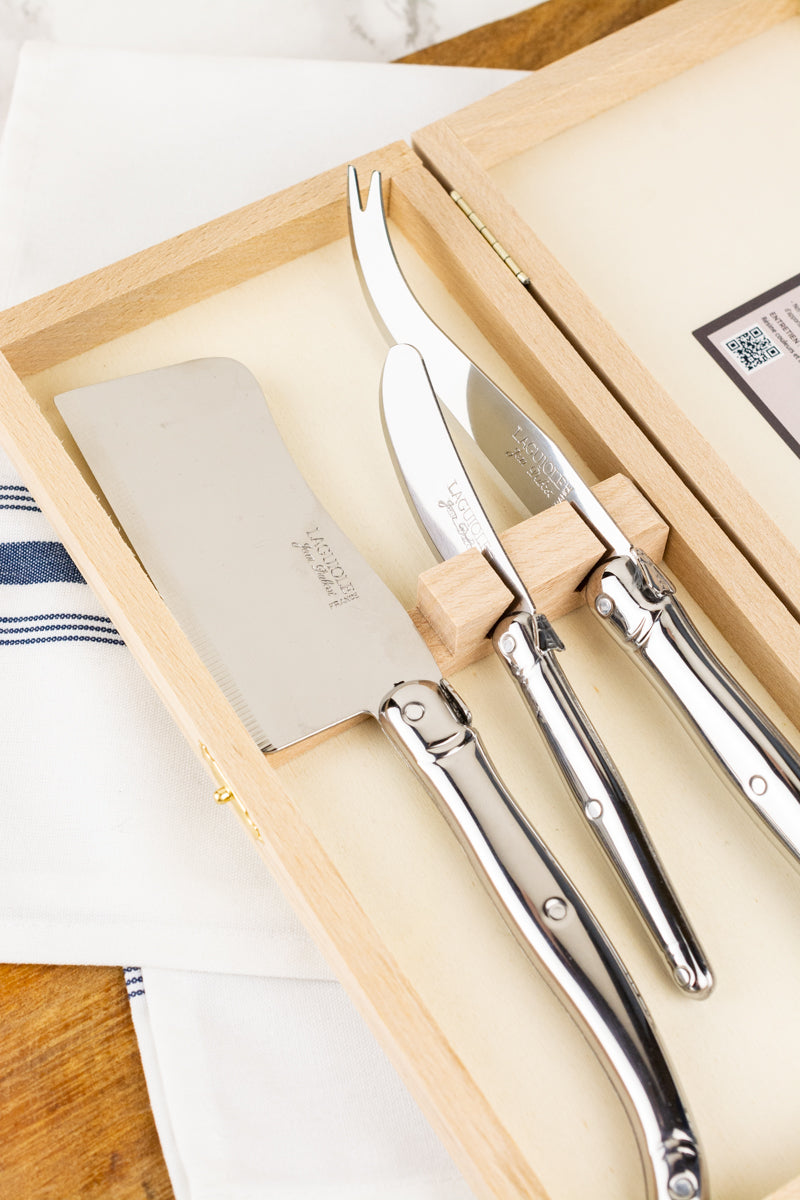 Laguiole 3-piece Stainless Steel Cheese Knife Set