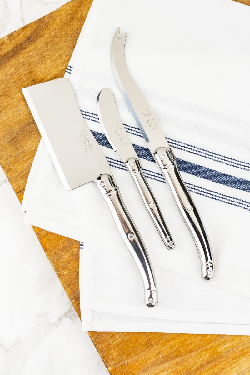 Laguiole 3-piece Stainless Steel Cheese Knife Set