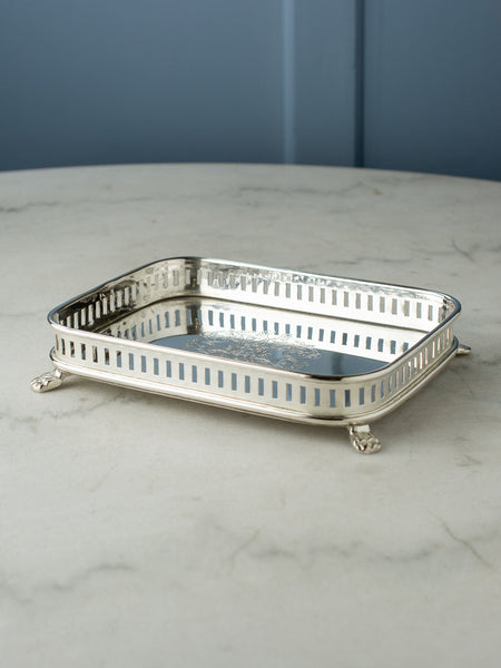 Small Silverplate Gallery Tray- Rectangle