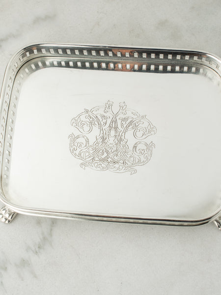 Small Silverplate Gallery Tray- Rectangle