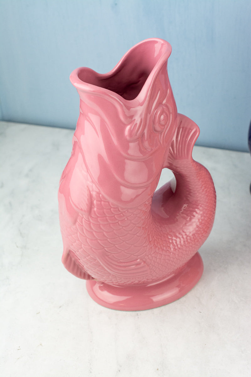 English Ceramic Fish Gluggle Jug