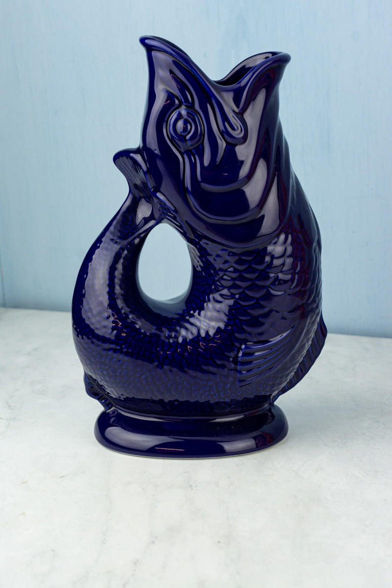 English Ceramic Fish Gluggle Jug