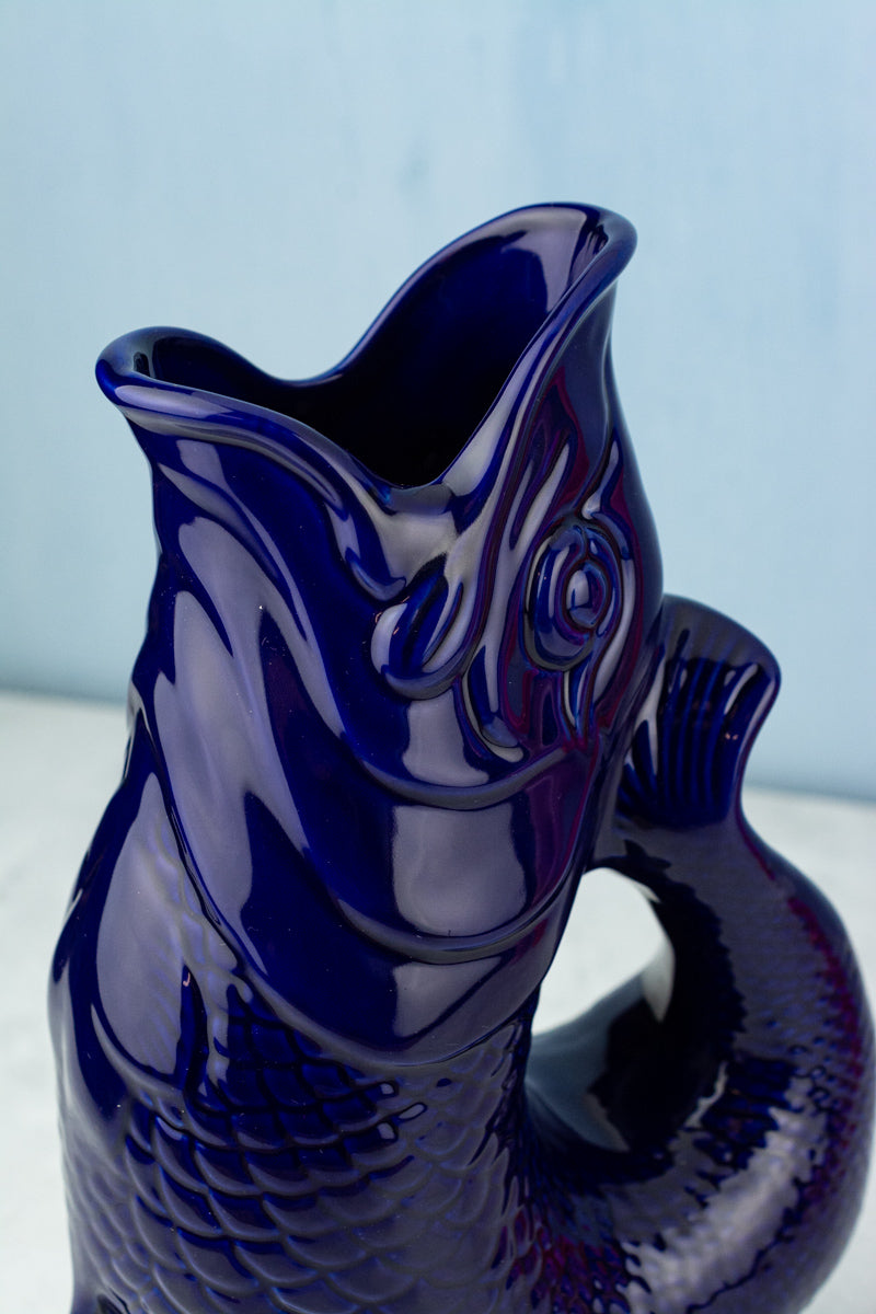English Ceramic Fish Gluggle Jug
