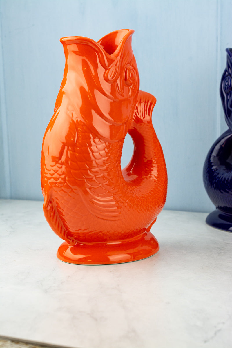 English Ceramic Fish Gluggle Jug