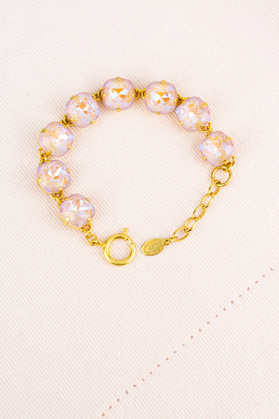 French Rose Cushion Cut Crystal Bracelet