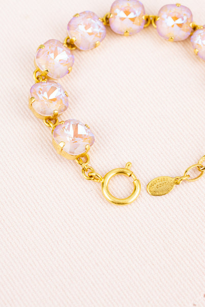 French Rose Cushion Cut Crystal Bracelet