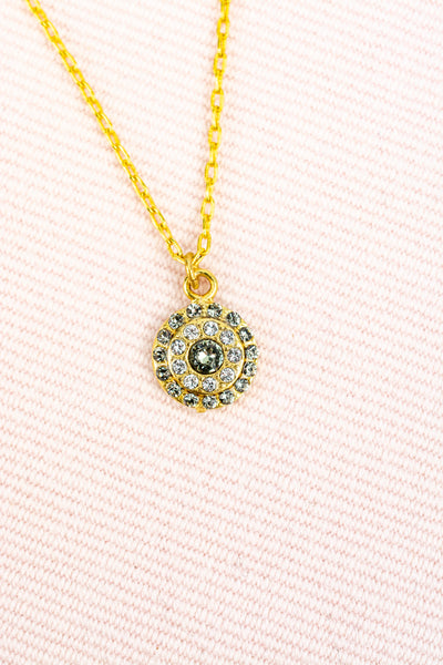 French Round Rhinestone Necklace