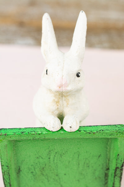 Garden Rabbit Cast Iron Book Ends