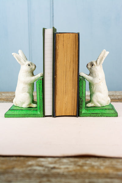 Garden Rabbit Cast Iron Book Ends