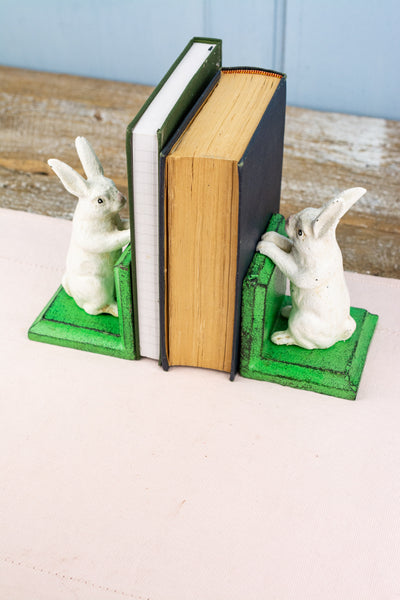 Garden Rabbit Cast Iron Book Ends