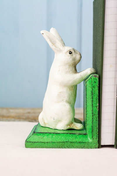 Garden Rabbit Cast Iron Book Ends