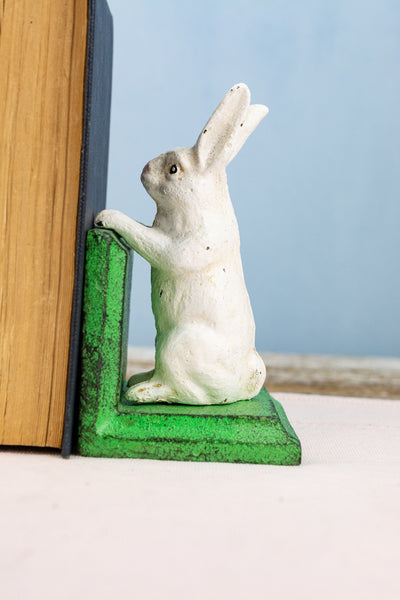 Garden Rabbit Cast Iron Book Ends