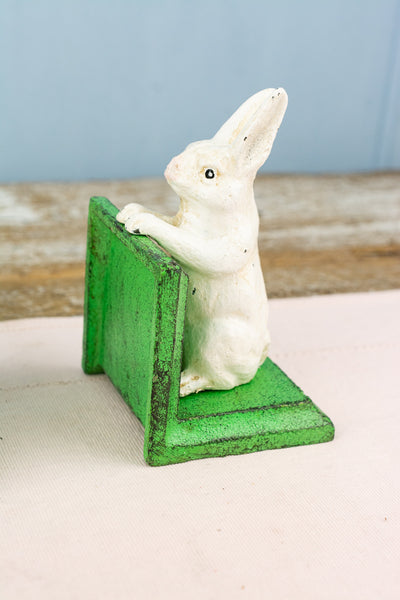 Garden Rabbit Cast Iron Book Ends