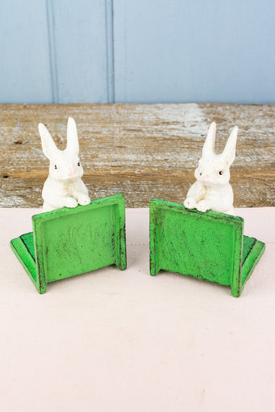 Garden Rabbit Cast Iron Book Ends