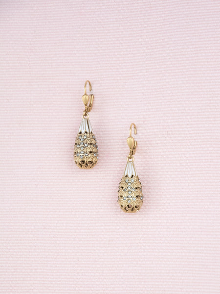 Gold & Enamel Drop Earrings