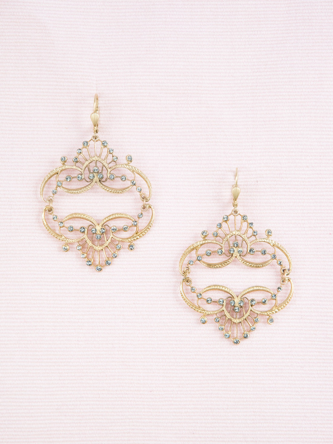 Golden Crystal Tiara Earrings