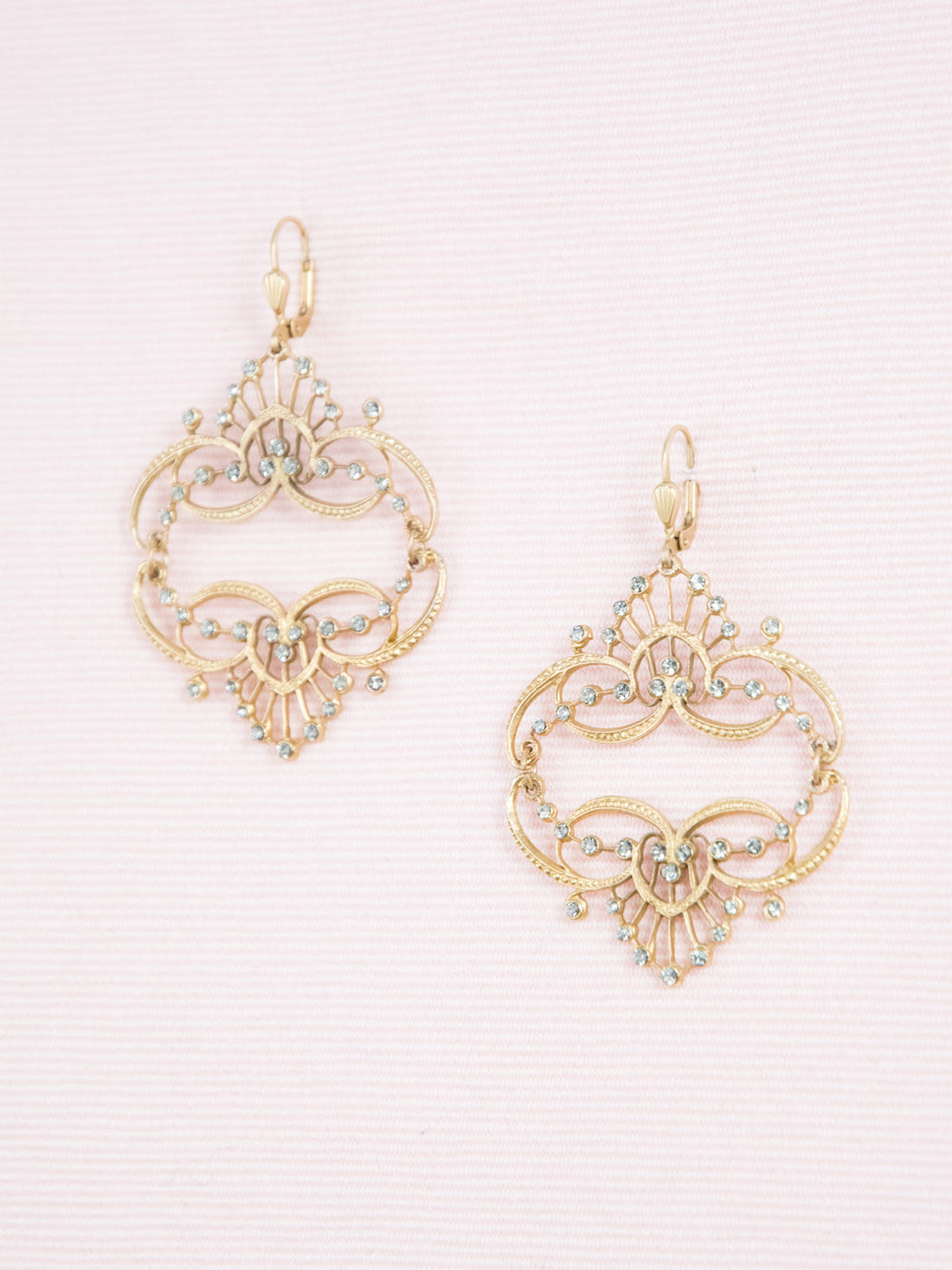 Golden Crystal Tiara Earrings