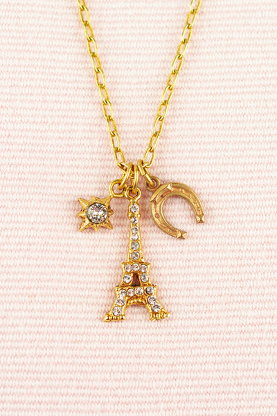Golden Eiffel Tower Charm Necklace
