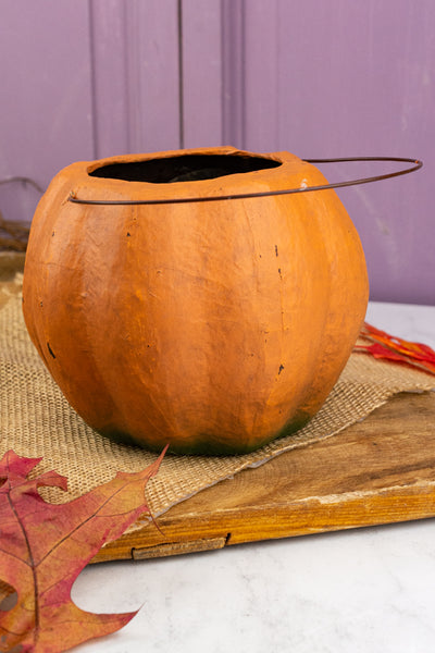 Happy Jack-O-Lantern Paper Mâché Bucket