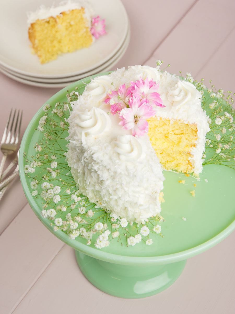 Jadeite Glass Cake Stand - 10"