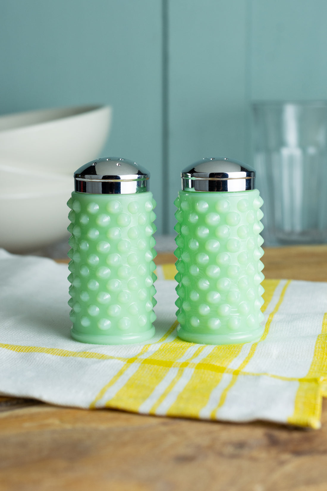 Jadeite Hobnail Salt & Pepper Shakers