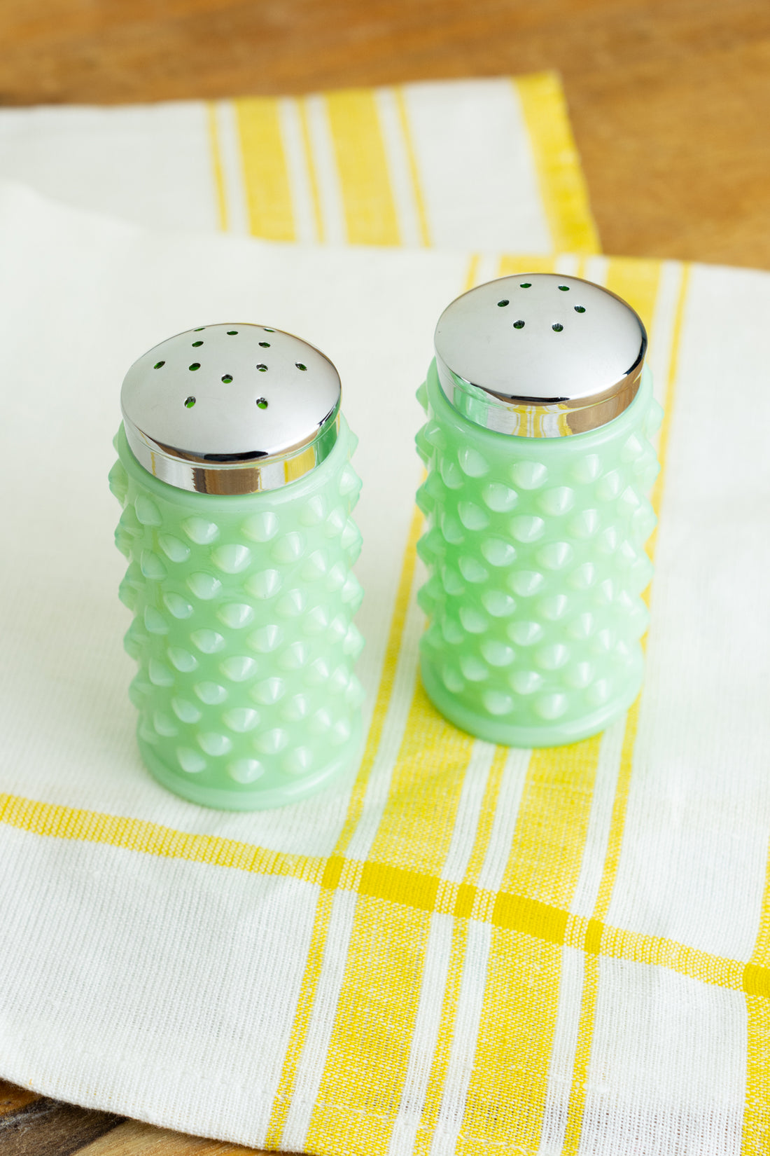 Jadeite Hobnail Salt & Pepper Shakers