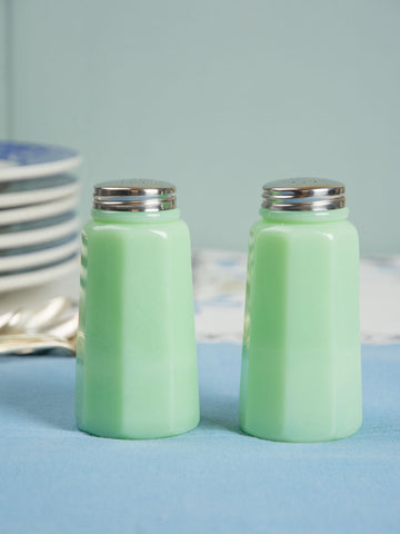 Vintage Pink Milk Glass Salt and Pepper Shakers 