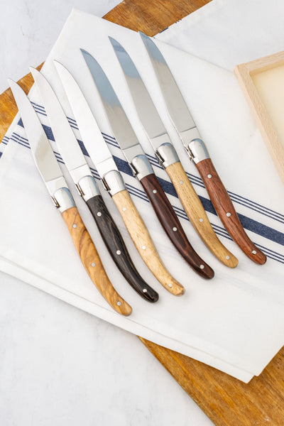 Laguiole Mixed Wood 6-piece Steak Knife Set