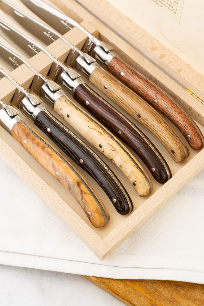 Laguiole Steak Knives 6 PCS Wooden Handle
