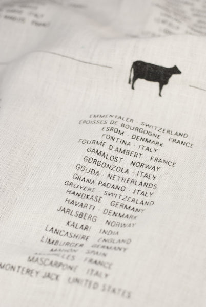 Linen Cheese List Tea Towel