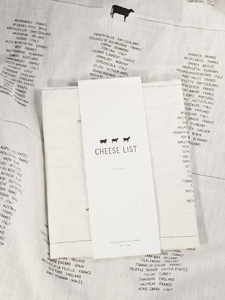 Linen Cheese List Tea Towel