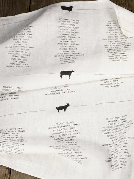 Linen Cheese List Tea Towel