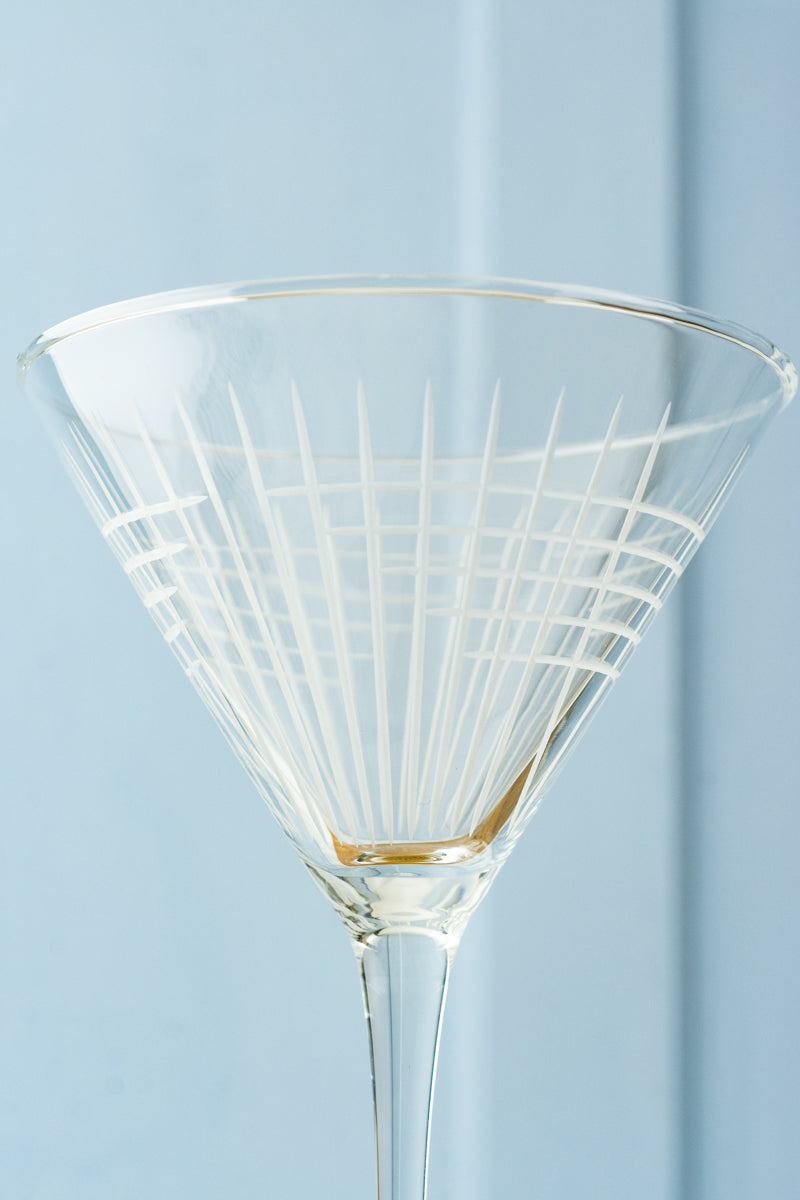 Hand-Engraved Martini Glasses - Set of 2