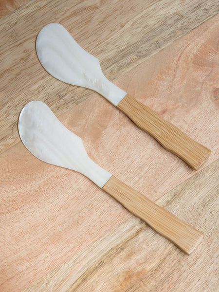 Mother of Pearl & Wood Spreader - Set of 2