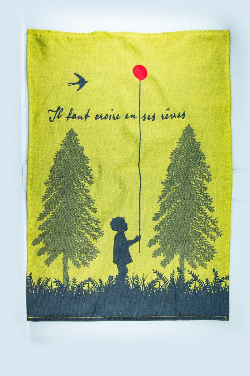 Moutet Red Balloon Tea Towel