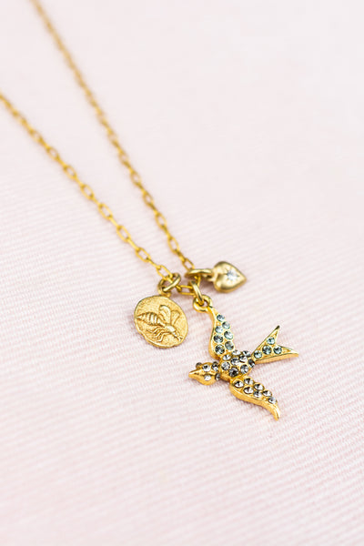 French Gold Charm Necklace