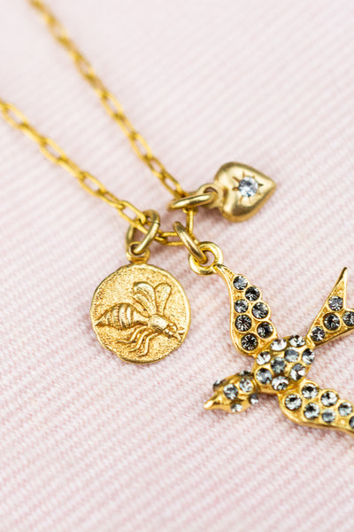 French Gold Charm Necklace