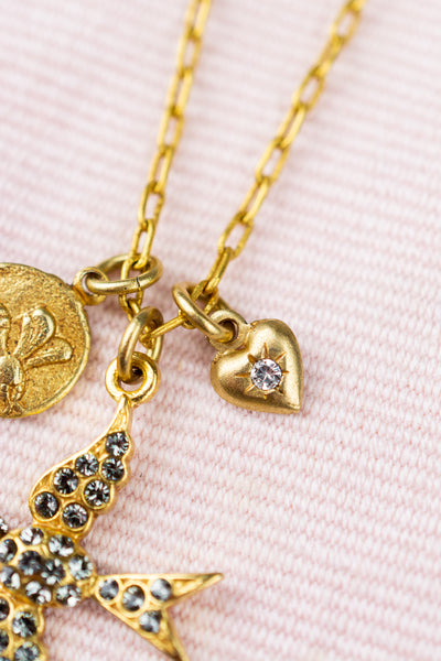 French Gold Charm Necklace