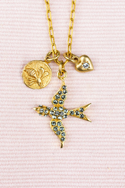 French Gold Charm Necklace
